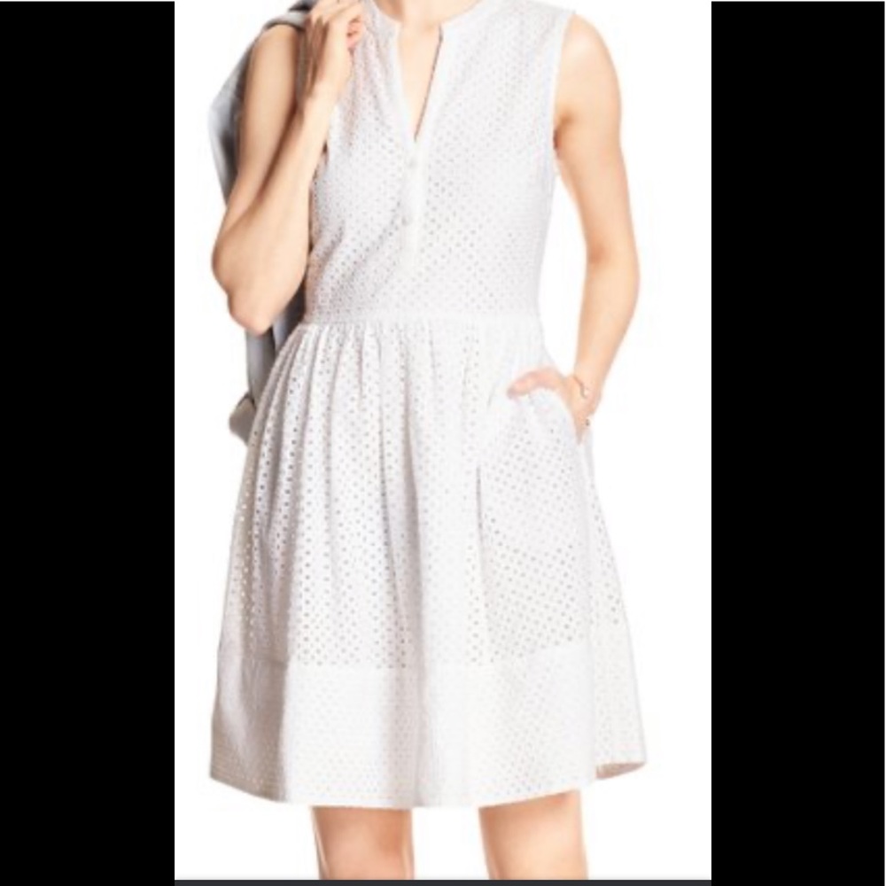 Banana Republic eyelet fit and flare dress
